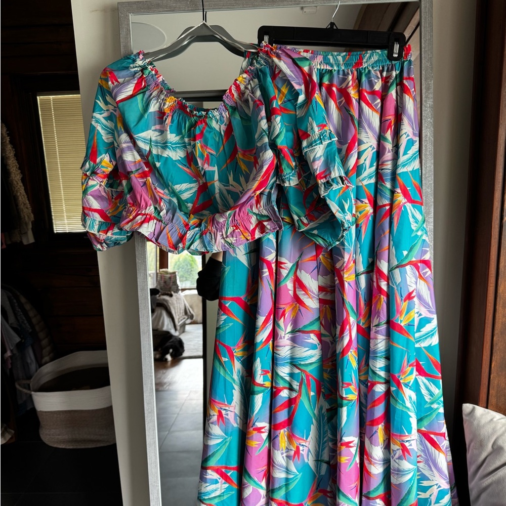 Rachel Zoe Colorful Floral Maxi Skirt